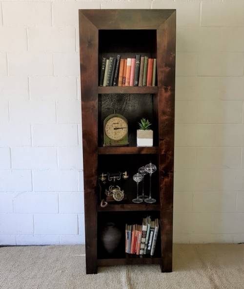 An exquisite tall solid Burmese teak 4-shelf book case/ display cabinet in awesome condition