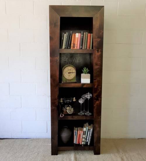 An exquisite tall solid Burmese teak 4-shelf book case/ display cabinet in awesome condition