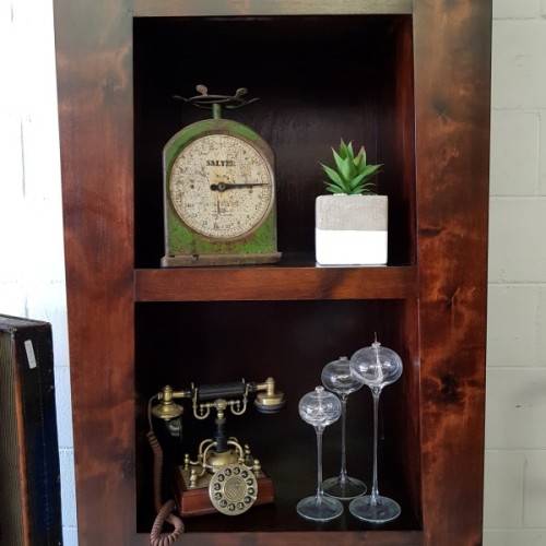 An exquisite tall solid Burmese teak 4-shelf book case/ display cabinet in awesome condition