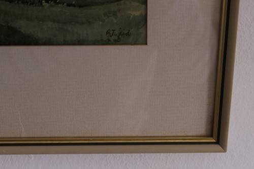 **RS17** A beautiful vintage signed "Forest Scene" watercolour painting framed behind glass