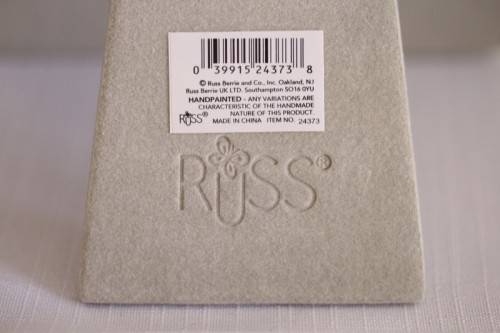 **RS17** An original Russ Bears & Toys hand painted "My Godchild" yellow & blue photo frame