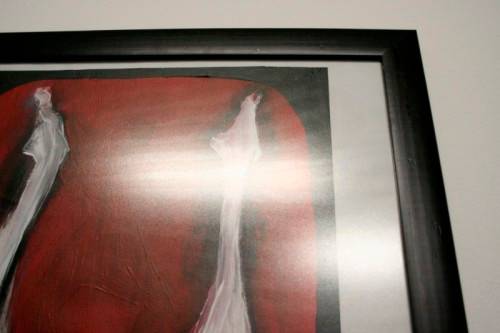 **RS17** A fantastic framed behind glass signed "Michaloo" Abstract style painting.