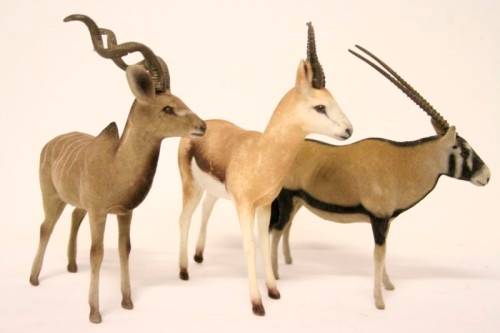Three stunning miniature ornamental decorative/ display bucks