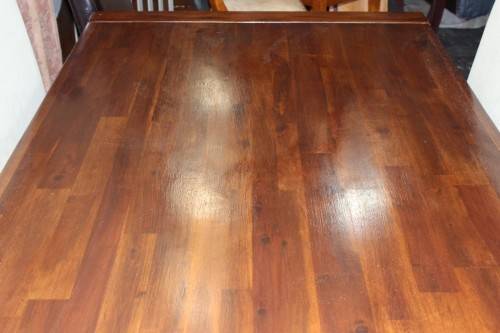 An awesome modern solid teak 180cm dining table with 6x stylish upholstered high-back chairs