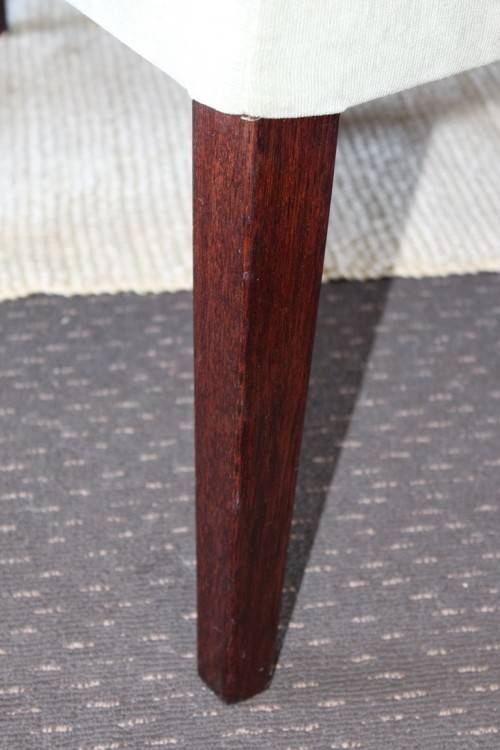 An awesome modern solid teak 180cm dining table with 6x stylish upholstered high-back chairs