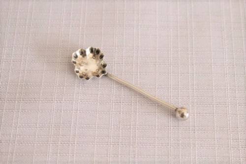 An incredible antique (1919) George V hallmarked sterling silver Colin Cheshire mustard/ mint spoon