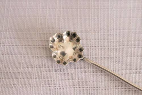 An incredible antique (1919) George V hallmarked sterling silver Colin Cheshire mustard/ mint spoon