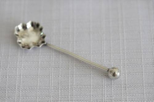 An incredible antique (1919) George V hallmarked sterling silver Colin Cheshire mustard/ mint spoon