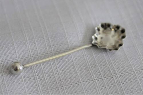 An incredible antique (1919) George V hallmarked sterling silver Colin Cheshire mustard/ mint spoon