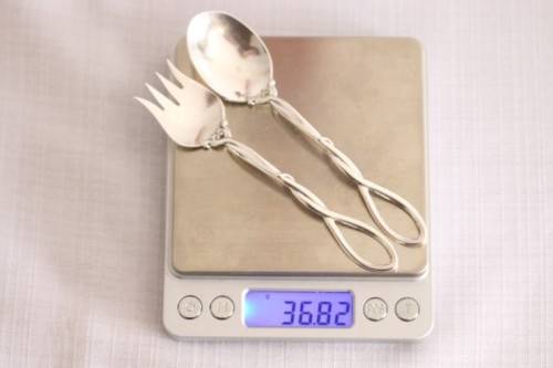 A beautiful antique sterling silver Art Nouveau (c1895 to 1910) USA made fruit spoon & fork set