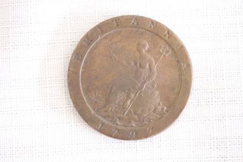 An incredibly rare antique (1797) Great Britain King George III Penny (Cartwheel) coin - WOW!!!
