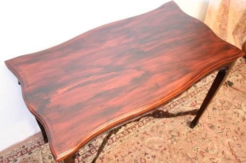 **RS17** A vintage Teak hallway/display table with ornate carved finial & detailing at the bottom