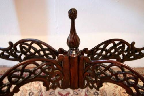 **RS17** A vintage Teak hallway/display table with ornate carved finial & detailing at the bottom