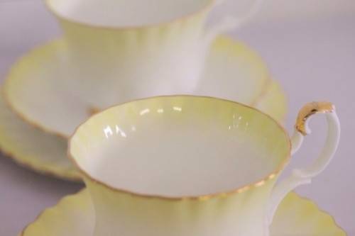 A gorgeous vintage Royal Albert porcelain trio in the beautiful "Rainbow Yellow" pattern