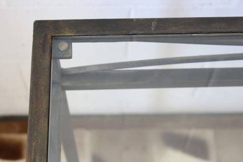 **RS17** A fantastic wrought iron console/ hallway table w/ a glass top and a modern stylish design