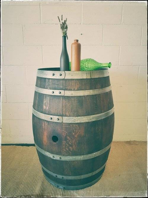 Original solid French Oak wine barrels with the original hoops in good condition!