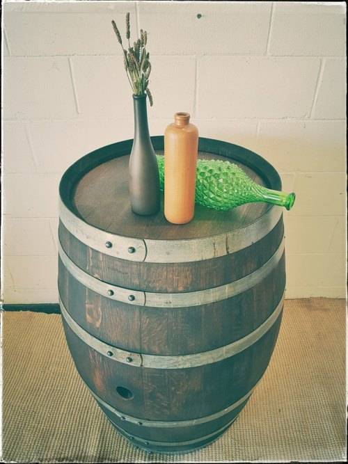 Original solid French Oak wine barrels with the original hoops in good condition!