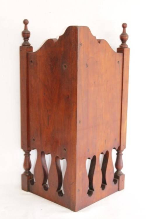 A stunning antique solid oak bathroom corner vanity cabinet w/ bevelled mirrors and carved detailing