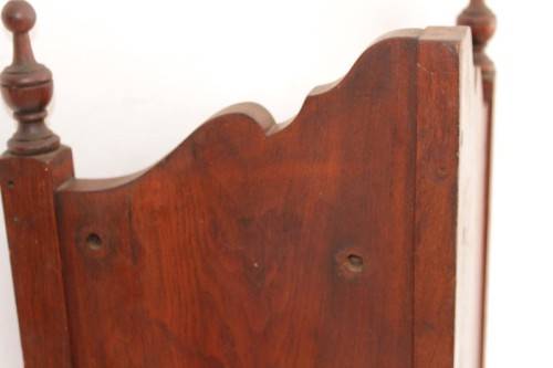 A stunning antique solid oak bathroom corner vanity cabinet w/ bevelled mirrors and carved detailing
