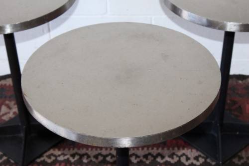 **RS17** Aluminium-topped circular outdoor table on heavy iron base; price per table - 4x available