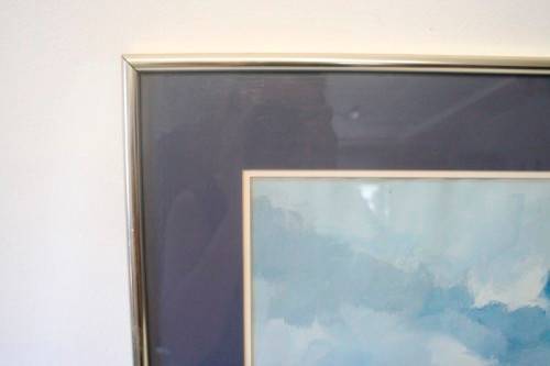 **RS17** A beautiful signed "Wessel Marais" print framed behind glass of fisherman with nets.