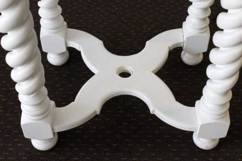 **RS17** An antique Victorian wooden white banqueting podium/ maître d' stand w/ barley twist legs