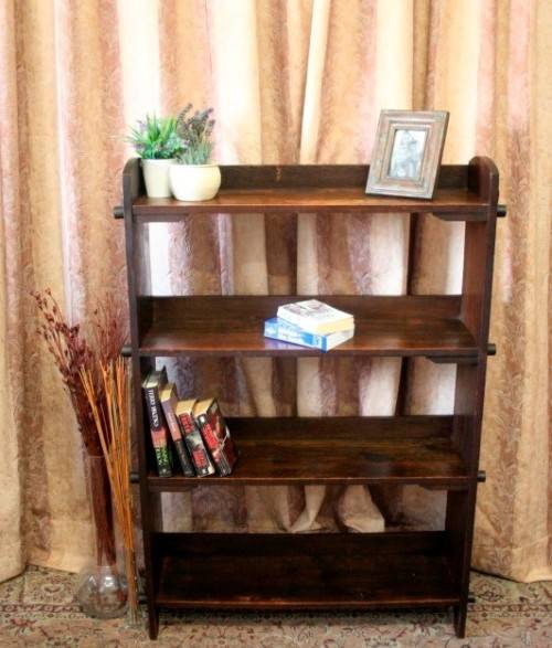 **RS17** A dark Oak bookcase with three shelves, stunning in a study or living room or office!!
