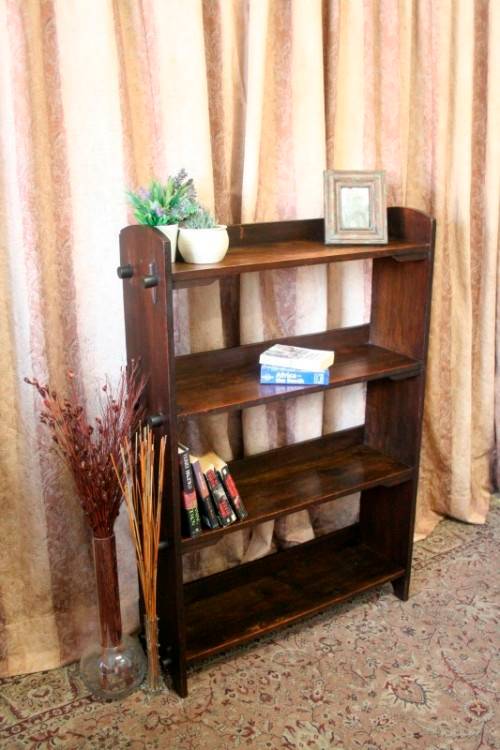 **RS17** A dark Oak bookcase with three shelves, stunning in a study or living room or office!!