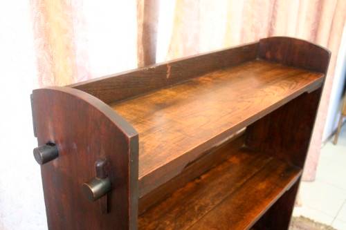 **RS17** A dark Oak bookcase with three shelves, stunning in a study or living room or office!!