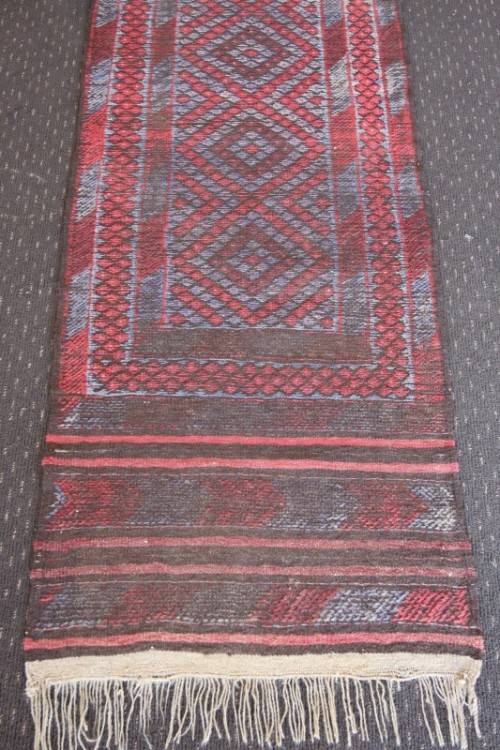 A stunning vintage Persian runner carpet (245cm long) in reds and grey in good condition