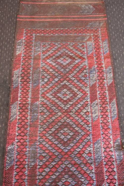 A stunning vintage Persian runner carpet (245cm long) in reds and grey in good condition