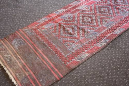 A stunning vintage Persian runner carpet (245cm long) in reds and grey in good condition