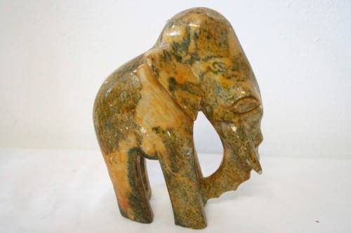 **RS17** Two stunning and beautifully carved stone African elephant. Lovely on display.