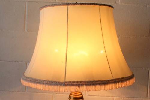 **RS17** A stunning & beautifully made 3-lamp floor standing brass reading lamp w/ large white shade