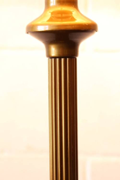 **RS17** A stunning & beautifully made 3-lamp floor standing brass reading lamp w/ large white shade