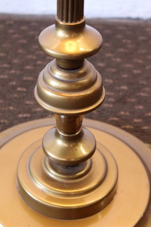 **RS17** A stunning & beautifully made 3-lamp floor standing brass reading lamp w/ large white shade