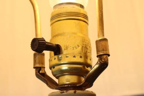 **RS17** A beautifully made vintage floor standing reading lamp with table tray and large shade
