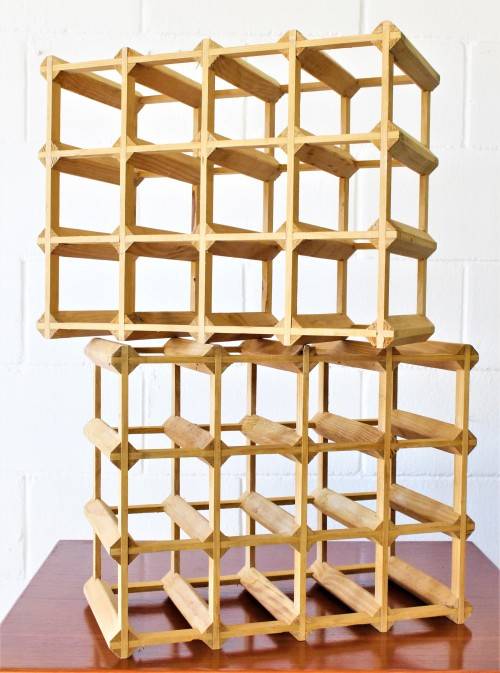 Wonderful and practical table-top wooden wine racks with space for 12 wine bottles