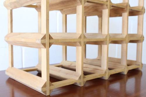 Wonderful and practical table-top wooden wine racks with space for 12 wine bottles