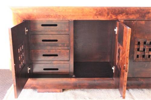 **RS17** Superb Coricraft Arc collection 4-door buffer/ side server/ cabinet w/ 4x storage drawers