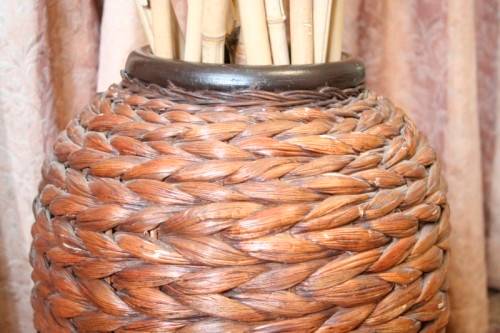 A**RS17** A large floor standing woven pot. Gorgeous on its own or w/ large sticks or reeds.