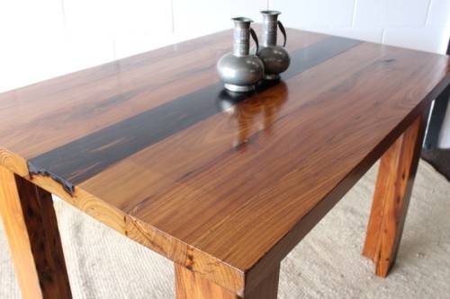**RS17** Beautiful & well made solid sleeper wood (Rhodesian Teak) 4-seater dining table - a stunner