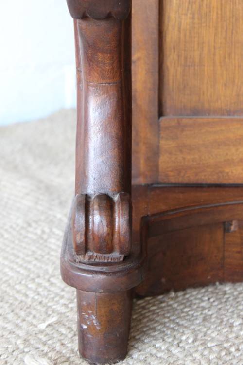RARE antique Victorian (c1880) 4-drawer davenport (ship's captain desk) with a leather top