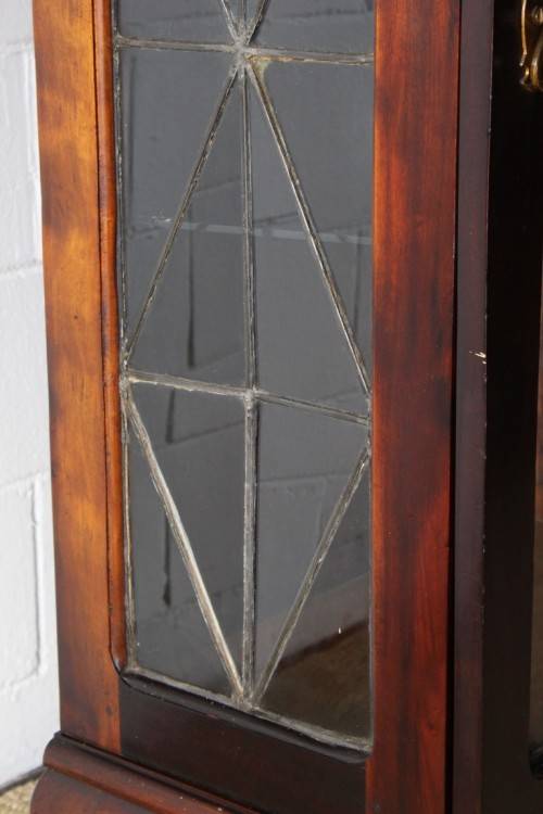 An awesome vintage single lead-glass door book case/ display cabinet with ball & claw feet - WOW!