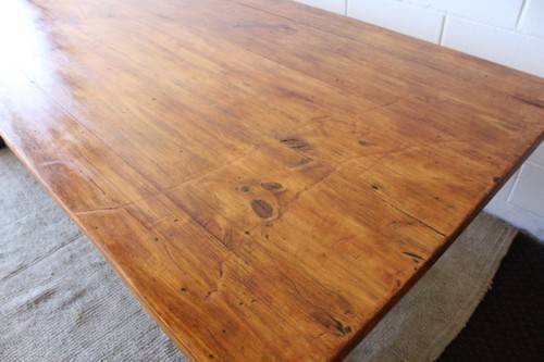 **RS17** A sturdy solid wooden (2.4m long) 8 to 10 seater dining/ patio table in great condition