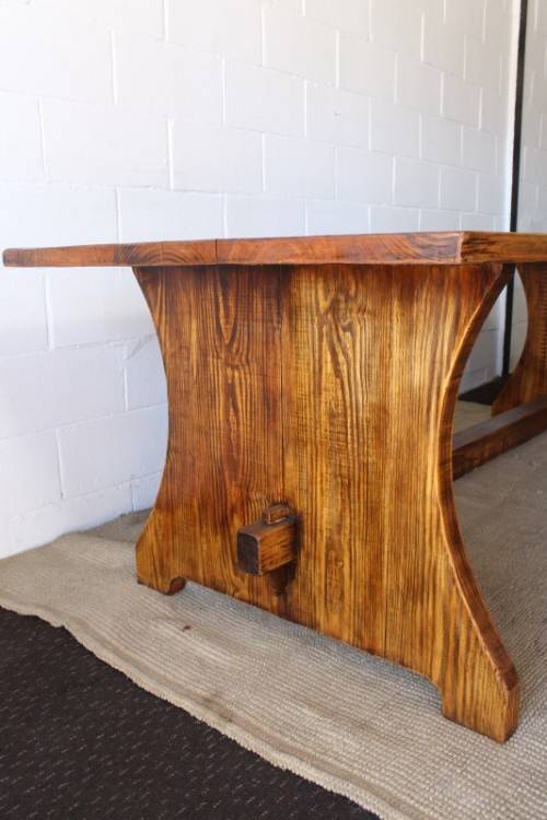**RS17** A sturdy solid wooden (2.4m long) 8 to 10 seater dining/ patio table in great condition