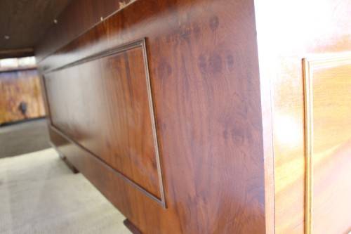 **RS17** A vintage large Yew wood executives office desk with a leather inlay top and ample space!!