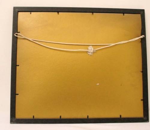 A bright and colourful signed and framed behind glass "Rio 94" oil painting.