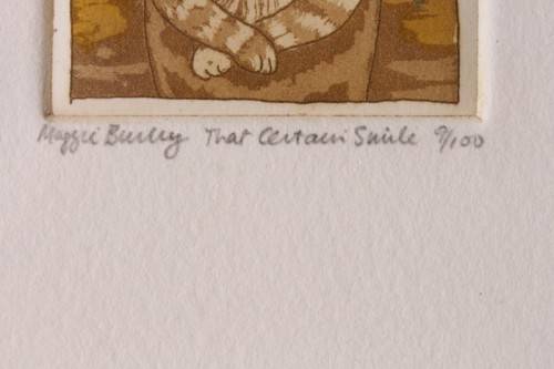 **RS17** An incredible numbered (9 of 100) Maggie Burley framed etching titled "That Certain Smile"