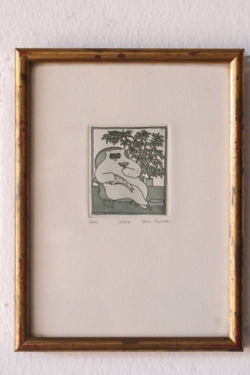 **RS17** Collectable signed & numbered (31 of 100) Harriet Brigdale framed etching titled "Relax"